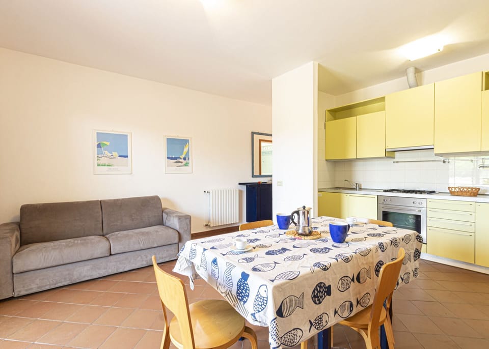 Table and sofa in the living room-Bellavista-Elba Island