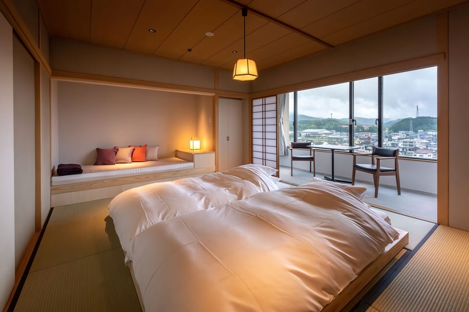 Japanese-style Twin Room with indoor bath, Non Smoking | In-room safe, desk, free WiFi, bed sheets