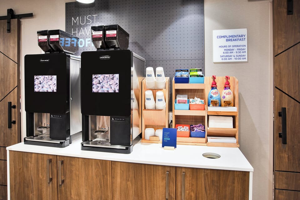 Free daily self-serve breakfast