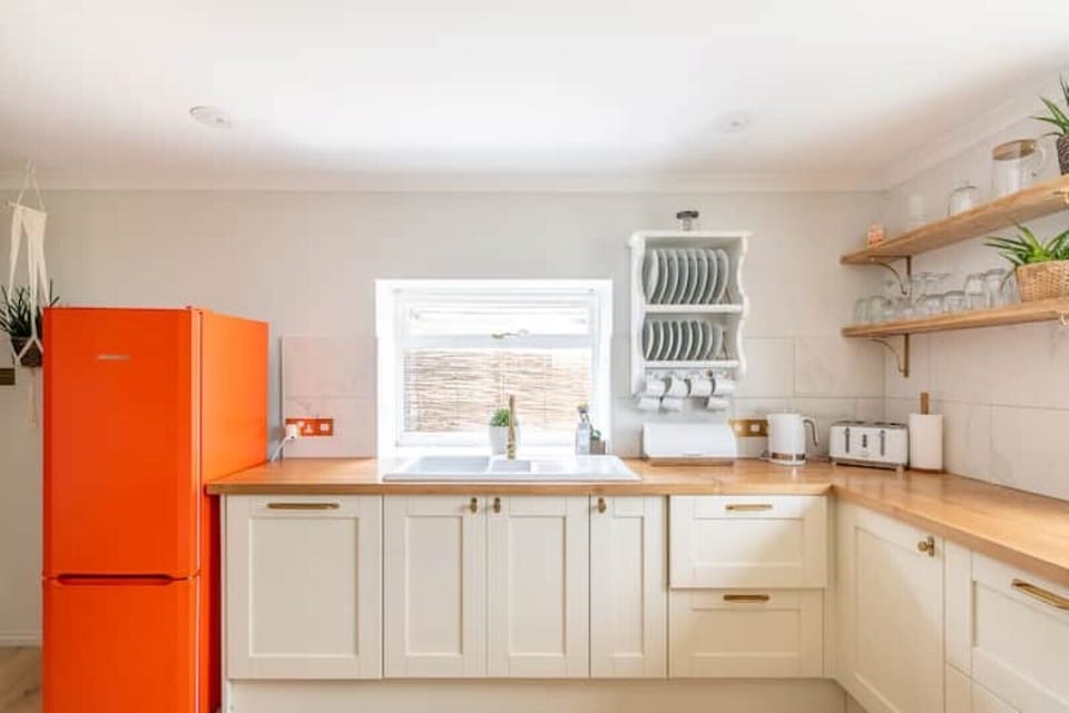 The kitchen area
