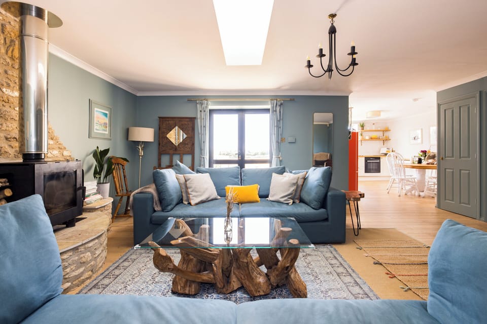 Double doors open to give you indoor-outdoor living