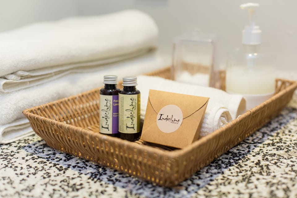 Shower, free toiletries, hair dryer, slippers