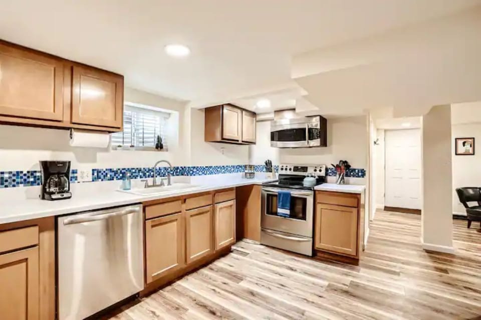 full, well-stocked kitchen