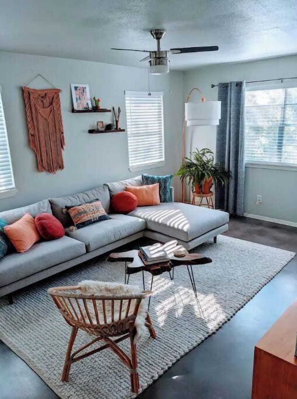 Lot's of light in this cozy living room.