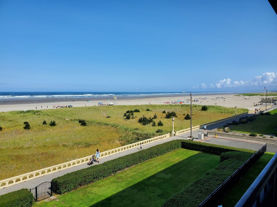 View of the beach from the balcony facing North