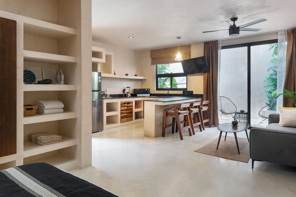 Honeymoon Apartment, 1 Queen Bed, Garden Area | Living area | 32-inch Smart TV with digital channels, TV