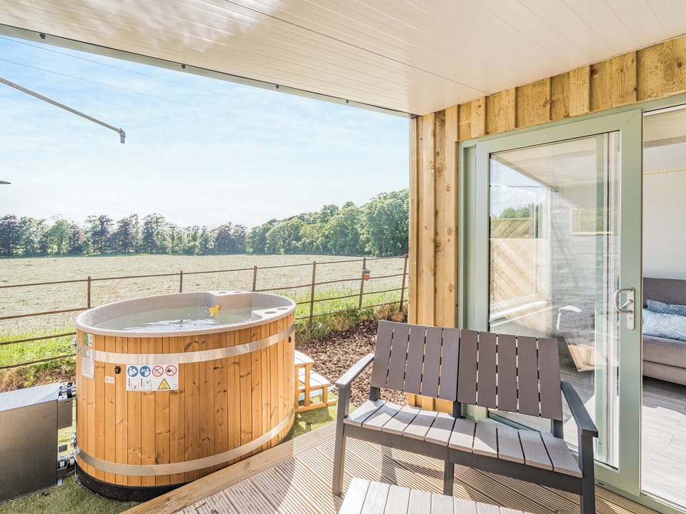 Hot tub | The Nuthatch - The Tranquil Orchard, Brocklehirst, near Dumfries
