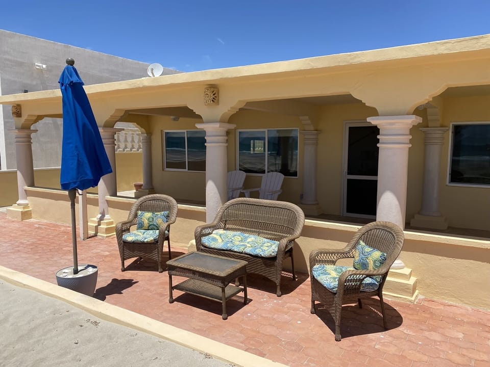 Porch provides shade on long sunny days