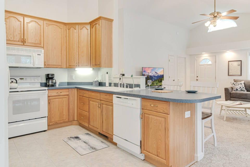 Family room is adjacent to dining area and kitchen
