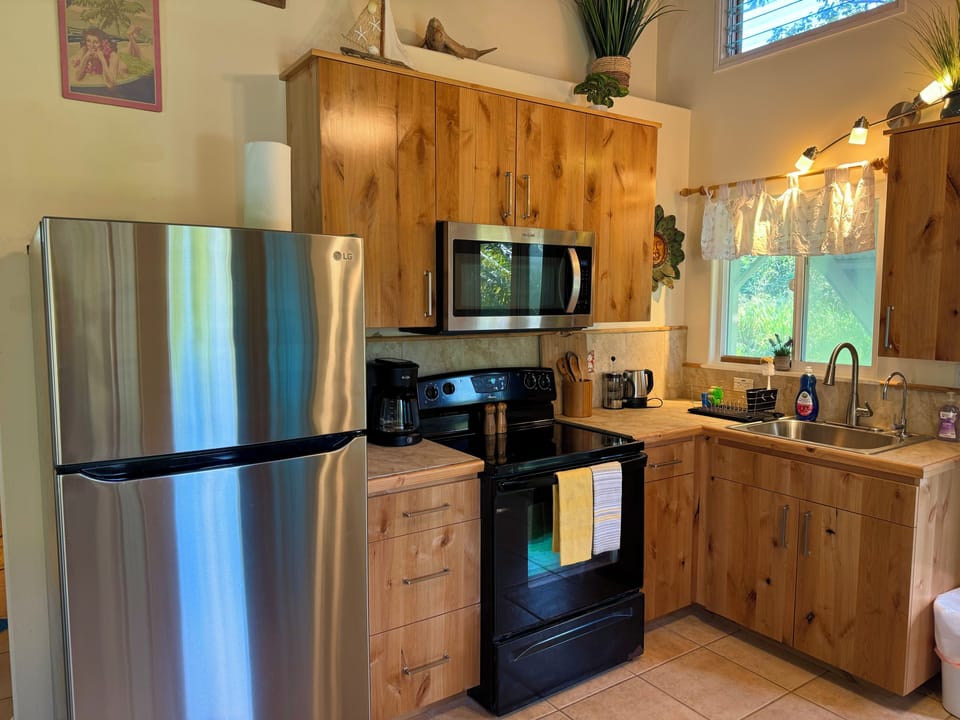 Newly remodeled kitchen! 
With all that you need! French press, and coffee bar.