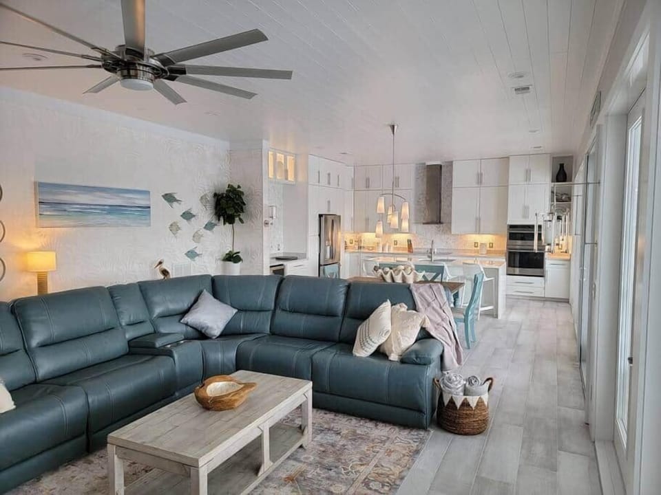 Plenty of seating and 3 of the areas of couch completely lounge back for those short little naps. 