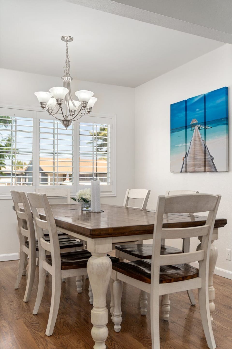 Elegant dining table with plenty of natural light