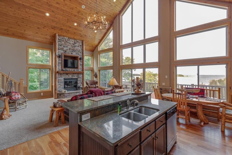 View of lake from every room