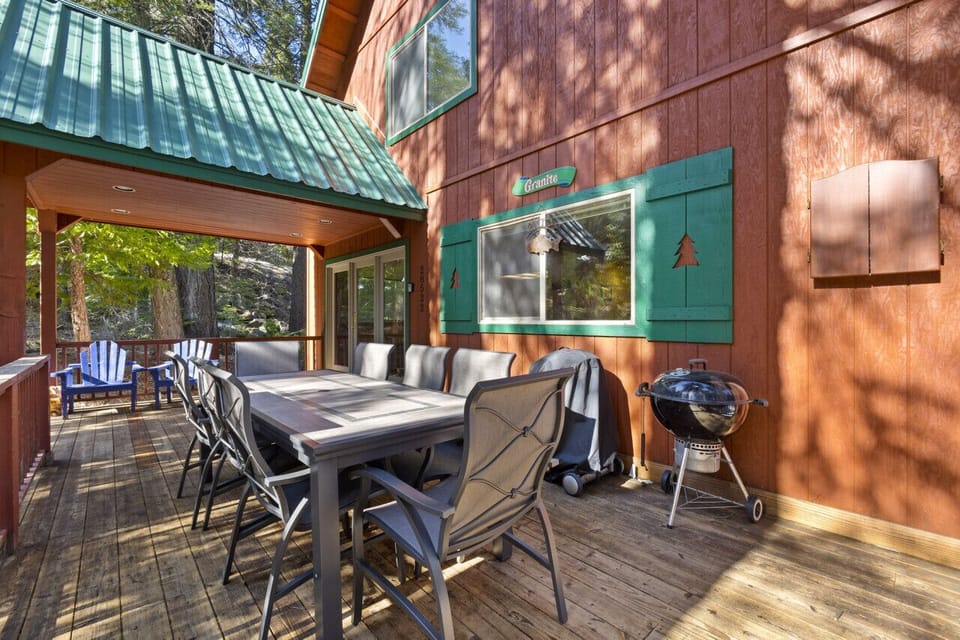 Enjoy a family bbq on the charcoal grill on the deck