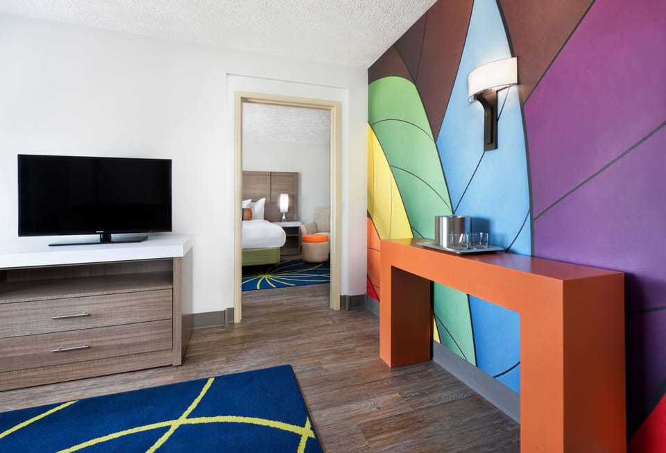 In-room safe, desk, iron/ironing board, free cribs/infant beds