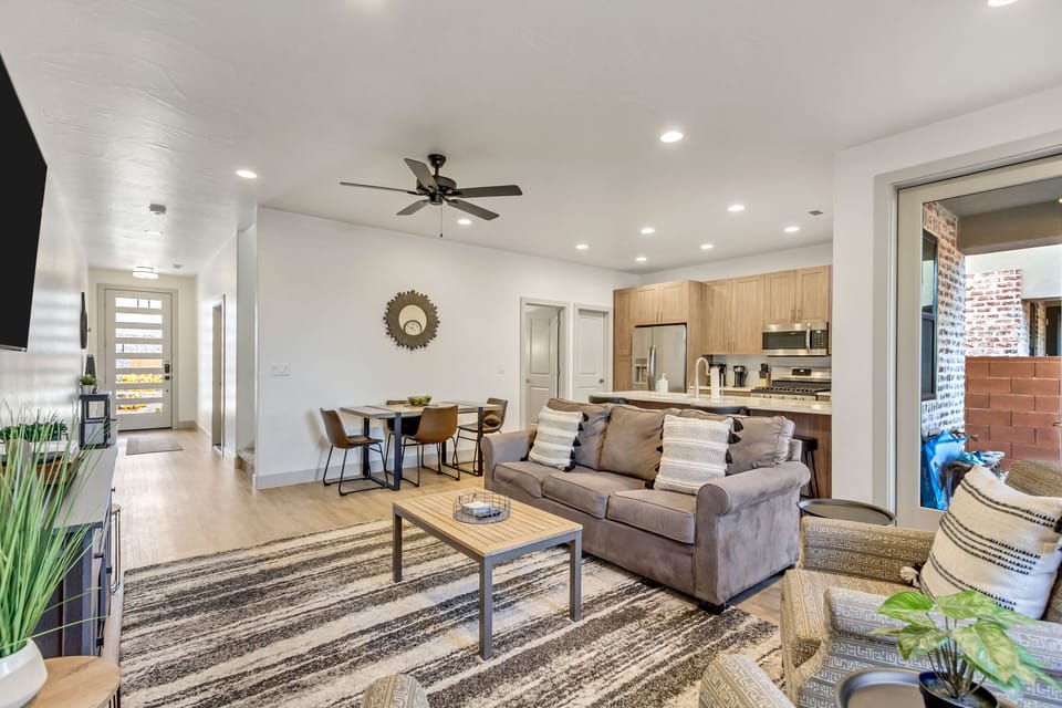 Pullout couch in living room 