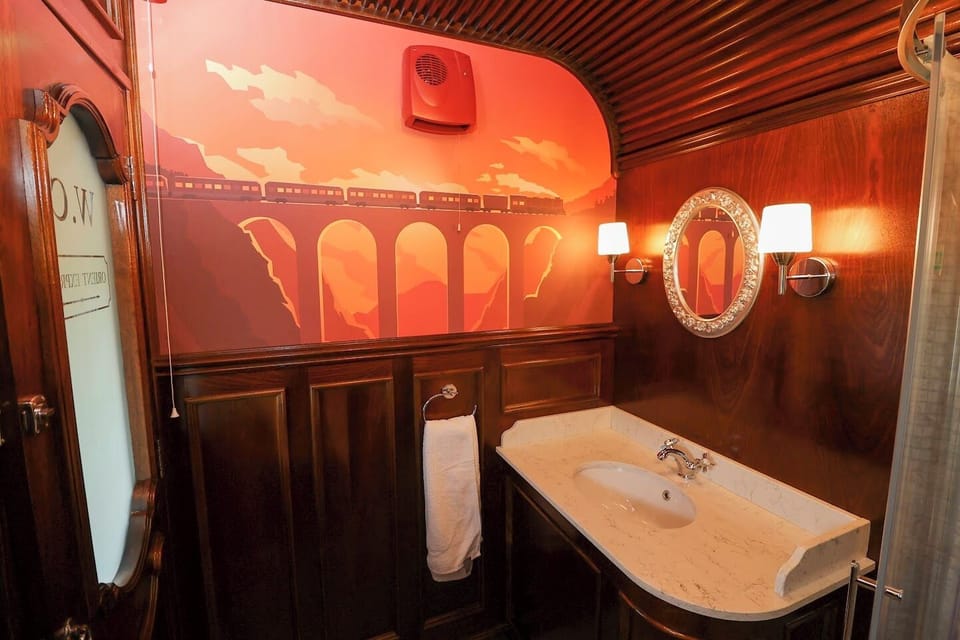 The Bellinter Express | Bathroom | Designer toiletries, hair dryer, towels