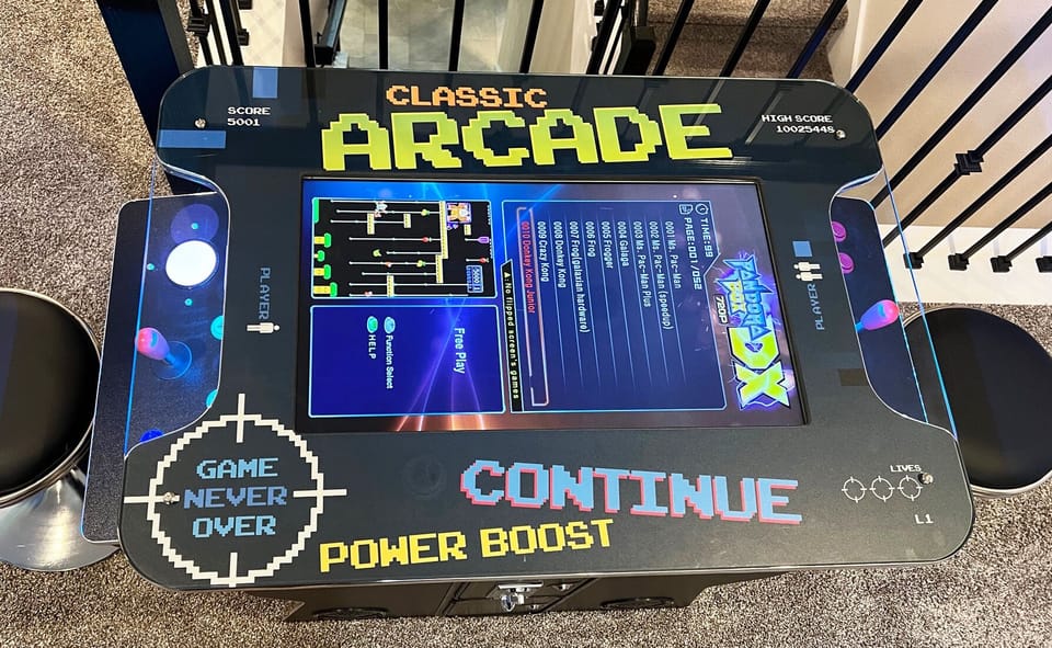 Pandora DX Arcade Table w/ 412 classic games, LED light, & matching stools