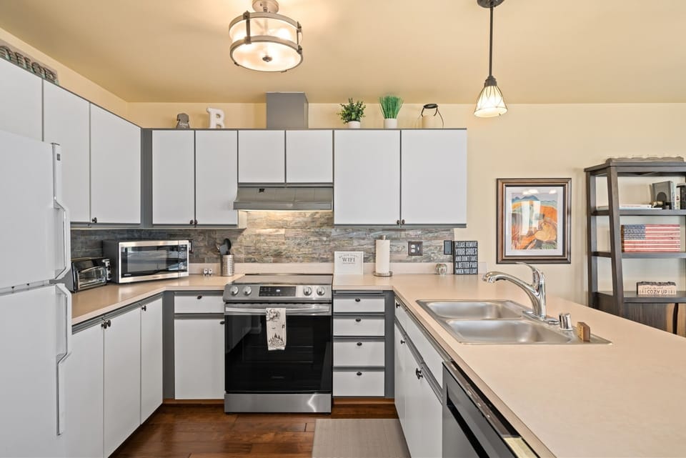 Prepare a gourmet meal in the fully equipped kitchen
