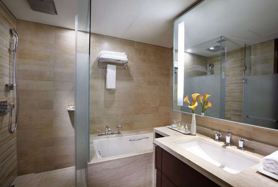 Superior Suite Double Room | Bathroom | Hair dryer, bathrobes, towels, soap