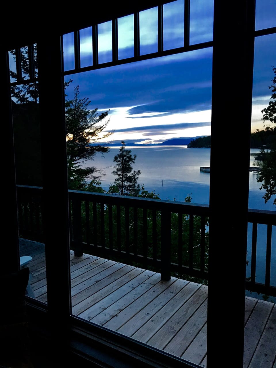 Evening views from the living room