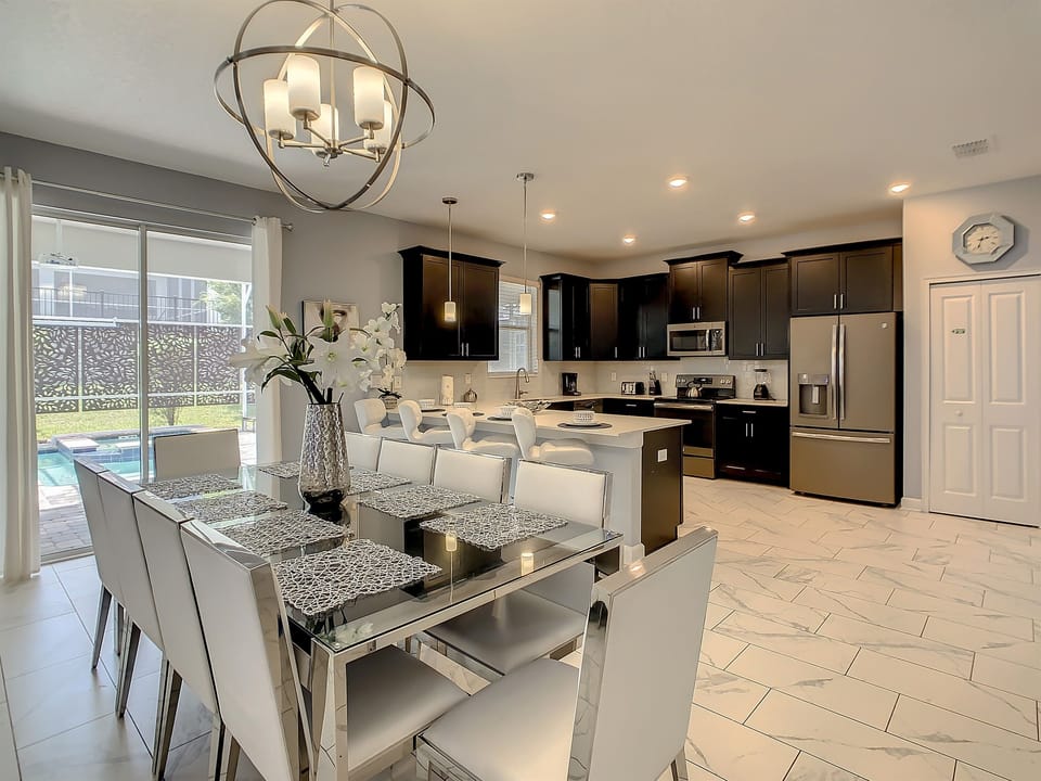 Great View Of Pool From Dining Area Or Kitchen