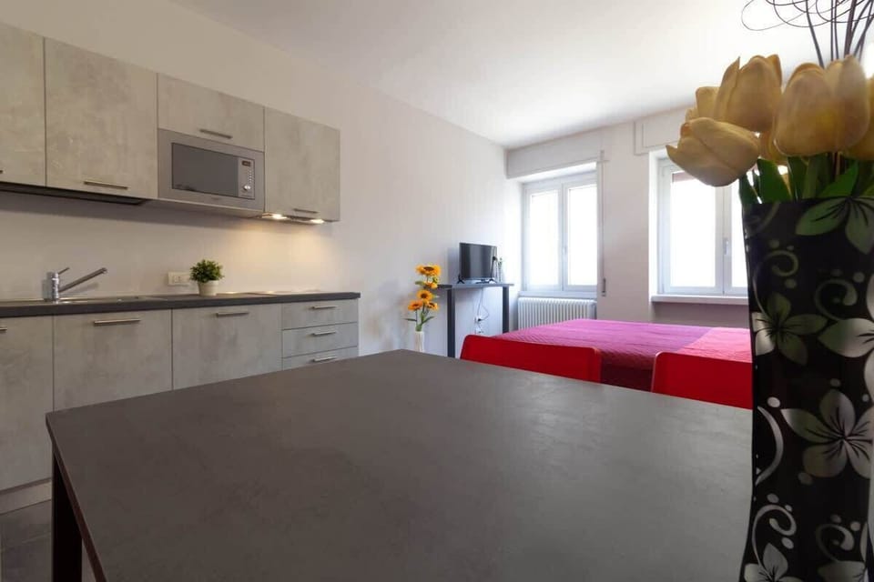 Kitchen apartment  Girasole Affitti Brevi Italia near the historic center. Ideal for couples or business stays. Kitchenette equipped and furnished with every comfort. wifi free laundry including parking nearby

