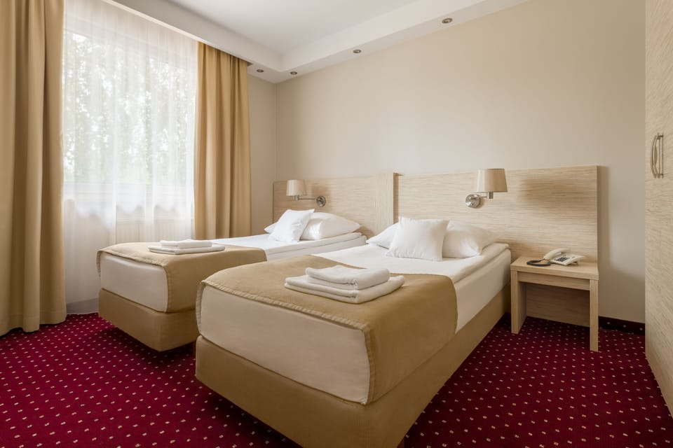 Blackout drapes, iron/ironing board, travel crib, free WiFi