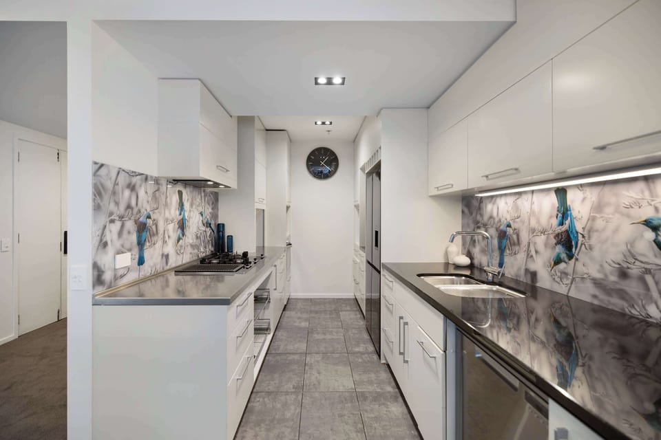 Fully equipped kitchen with complimentary condiments and all the utensils you'll need to cook a great meal.