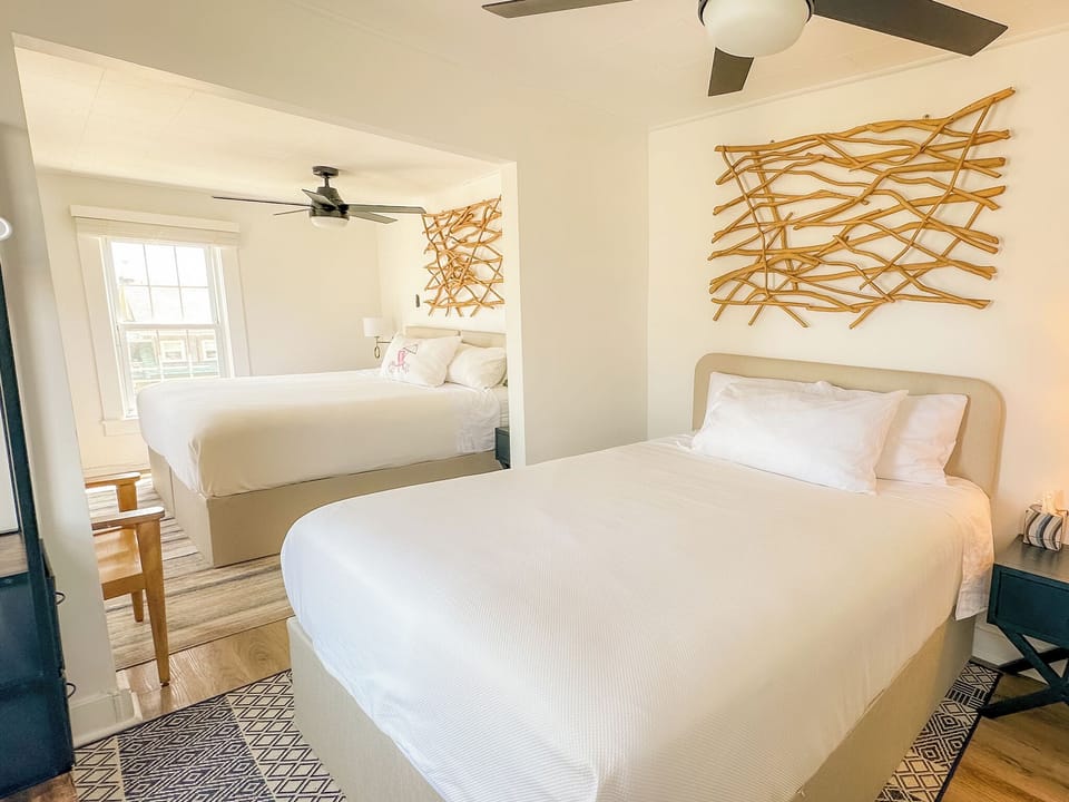 Room #9, Two Queen Beds, Sea View | Premium bedding, free WiFi, bed sheets