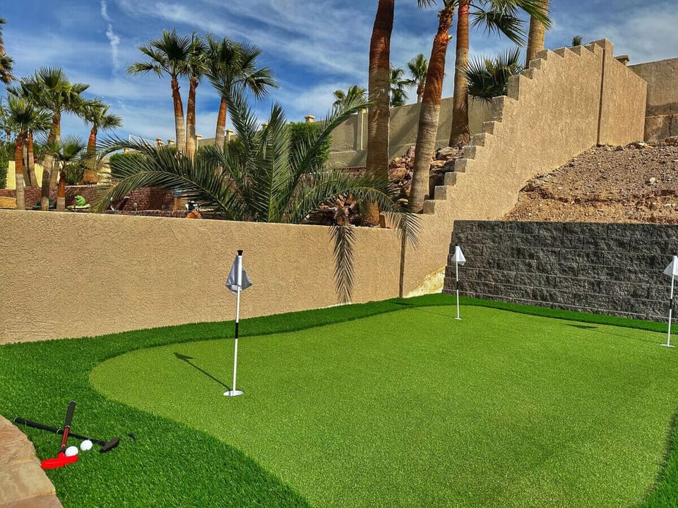 Mini  golf course in the backyard