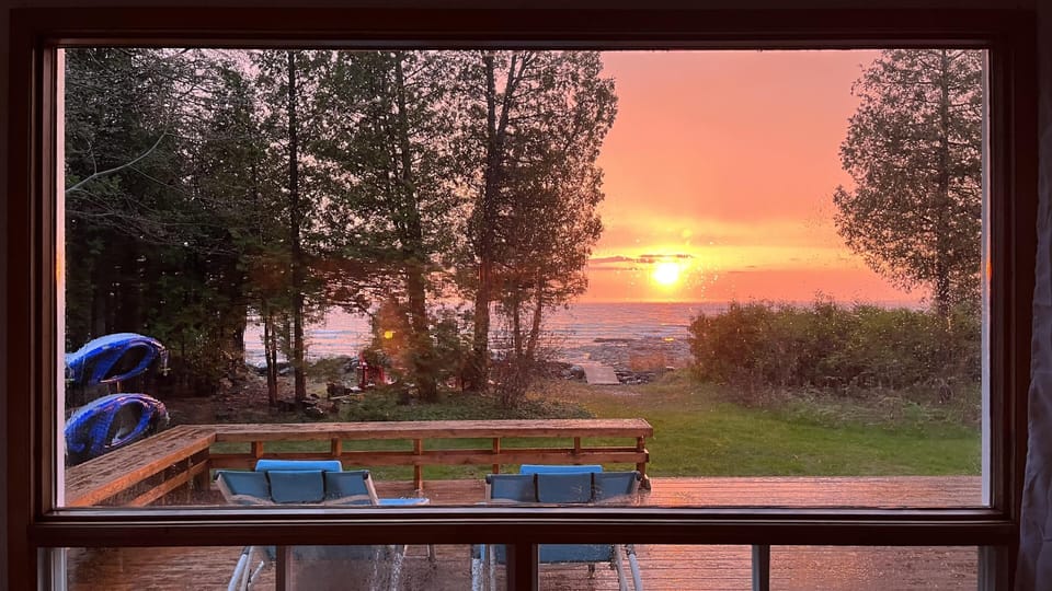 Sunset through the window