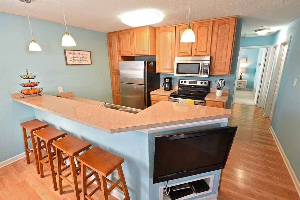 Upstairs fully equipped kitchen