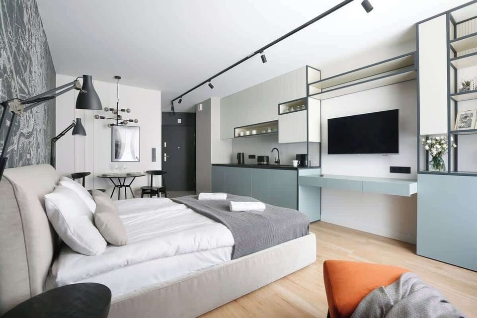 Modern TV in the apartment. 