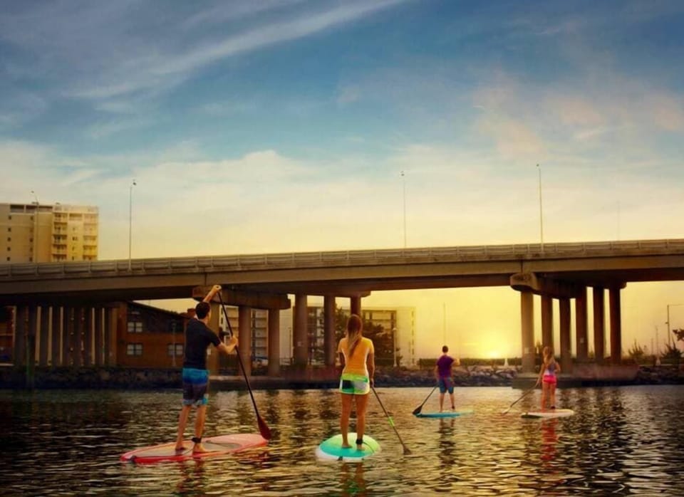SUP in Rudee Inlet.
