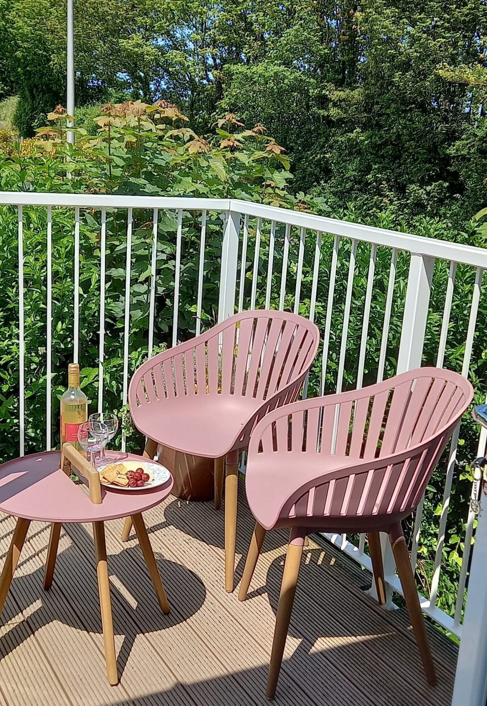 Decked balcony area