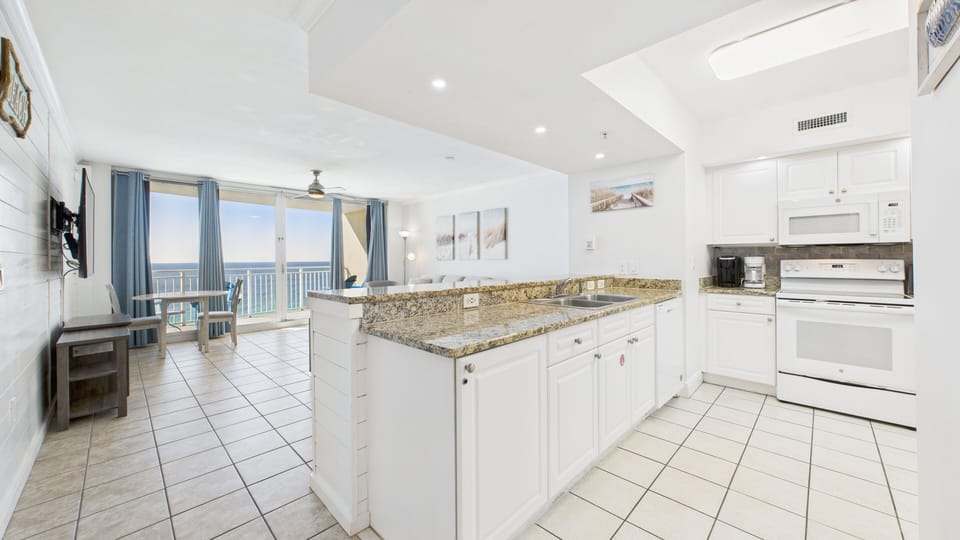 Kitchen and living areas