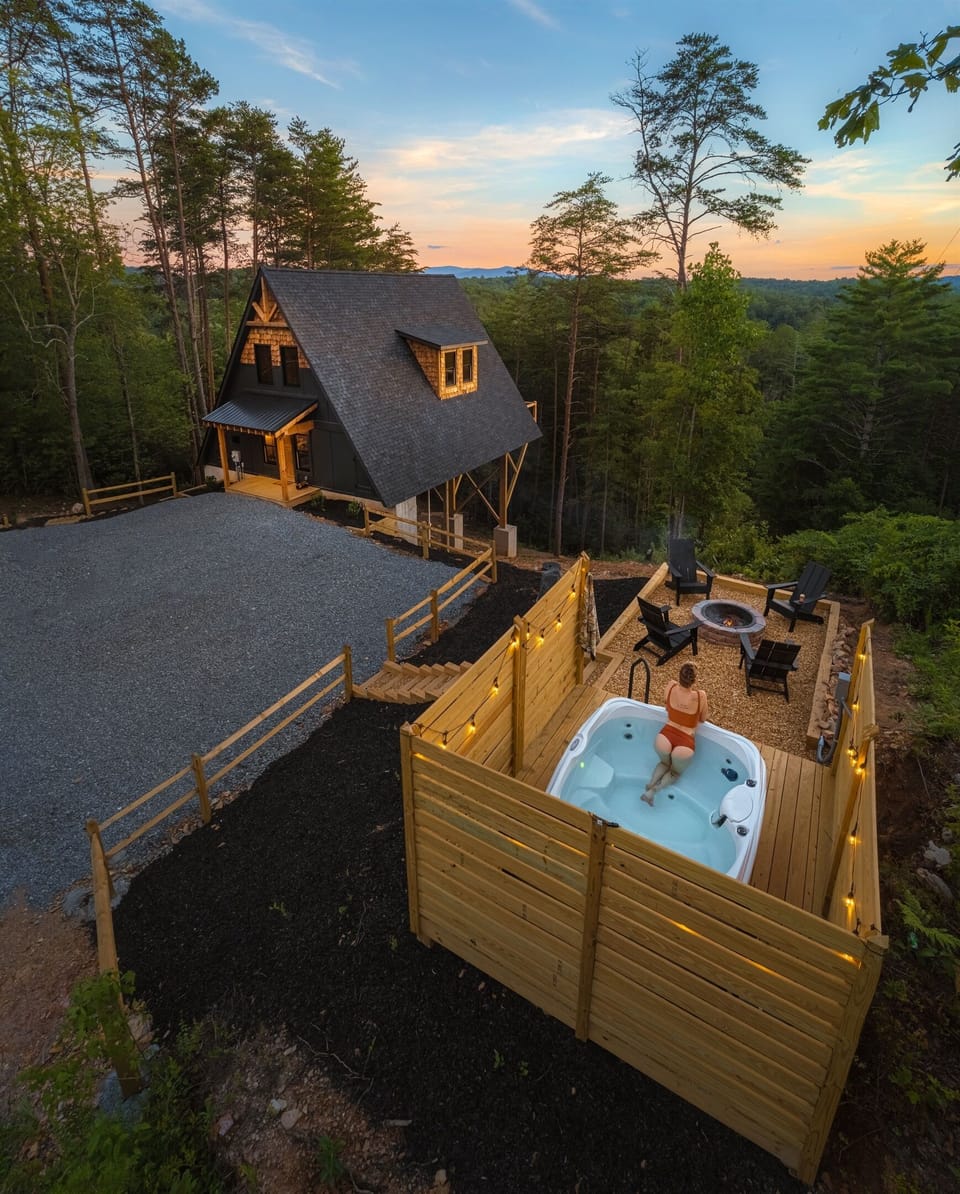 Hot Tub & Firepit Area