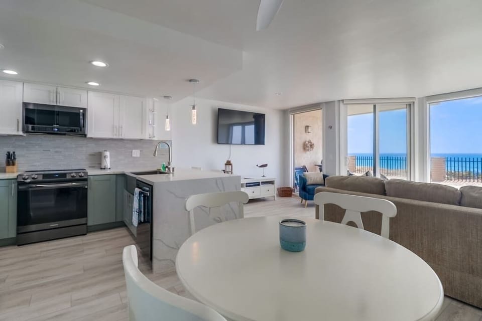 See the TV and the real show outside from your dinner plate.