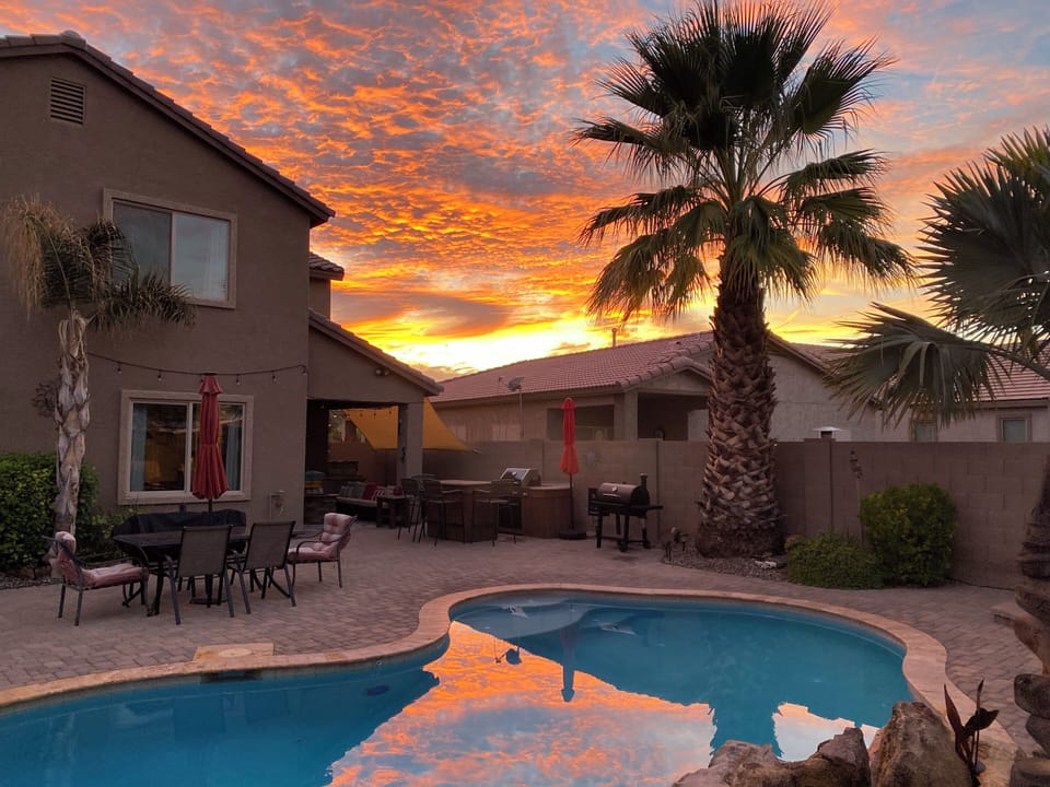 Relax at the end of the day while you take in the sunset at Oasis in the Desert!