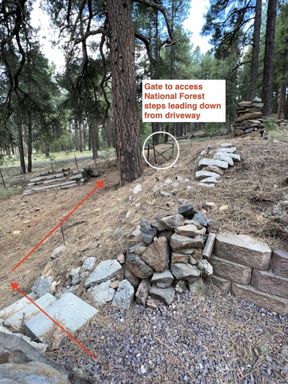 How to access the National Forest from the property