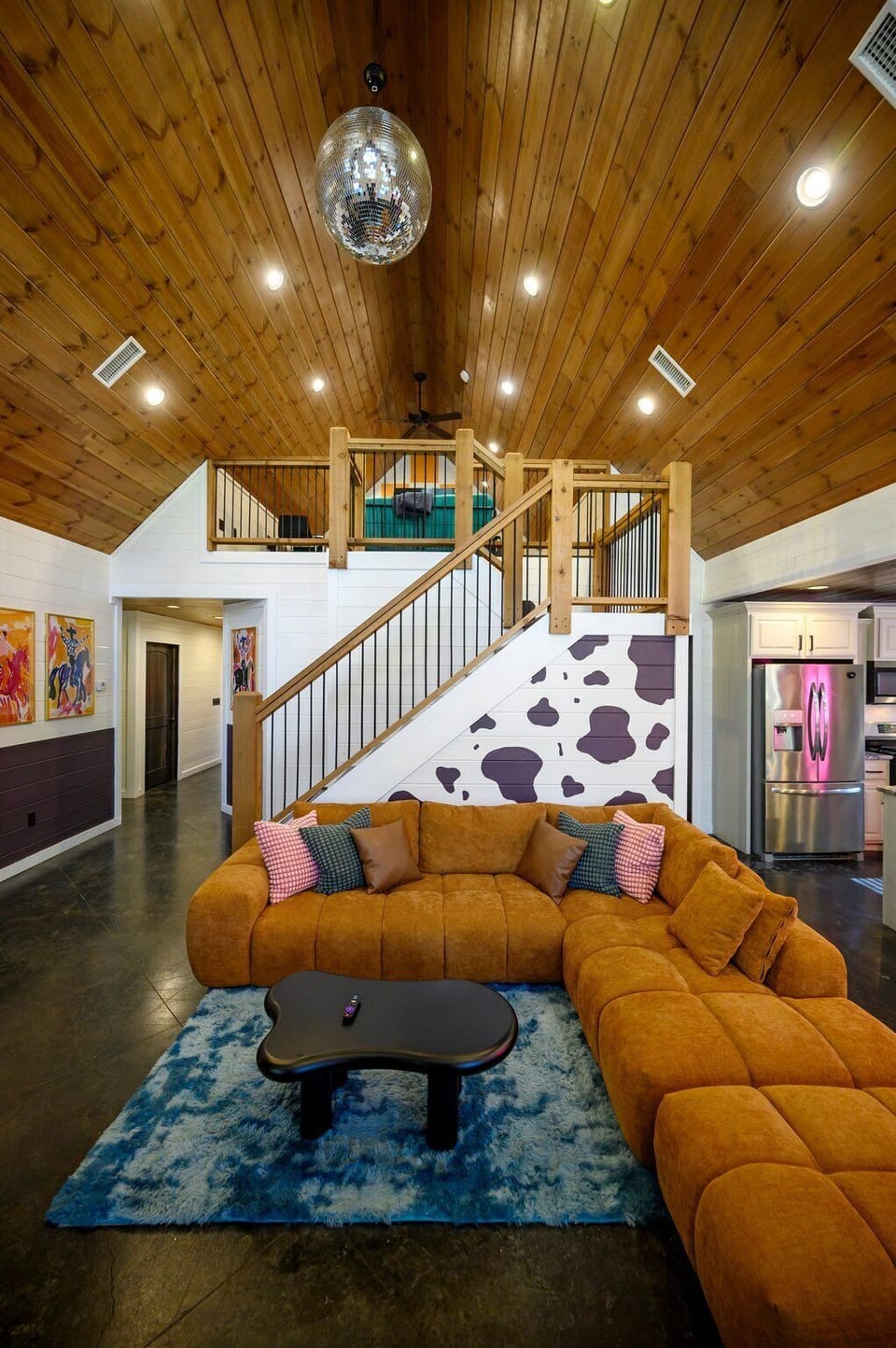 Strike a pose and take Insta-worthy photos with the playful cow print stairs