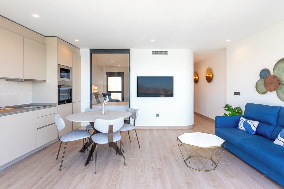 Premium Apartment, 1 Bedroom, Terrace, Sea View | Living area | 50-inch Smart TV with digital channels, TV