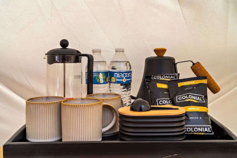 Coffee and tea service provided in your stargazer and up at The Overlook.