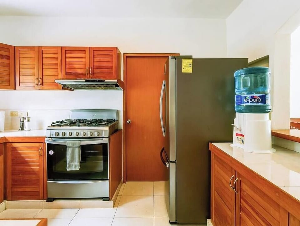 kitchen with stainless steel appliances and wooden cabinetry