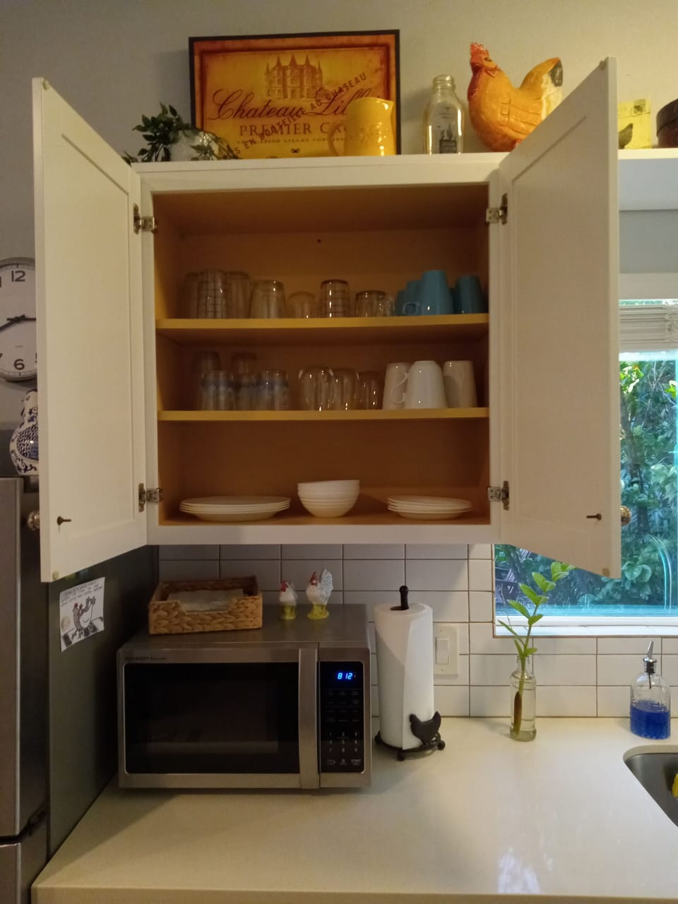 Plenty of dishes, cups, glasses, etc.