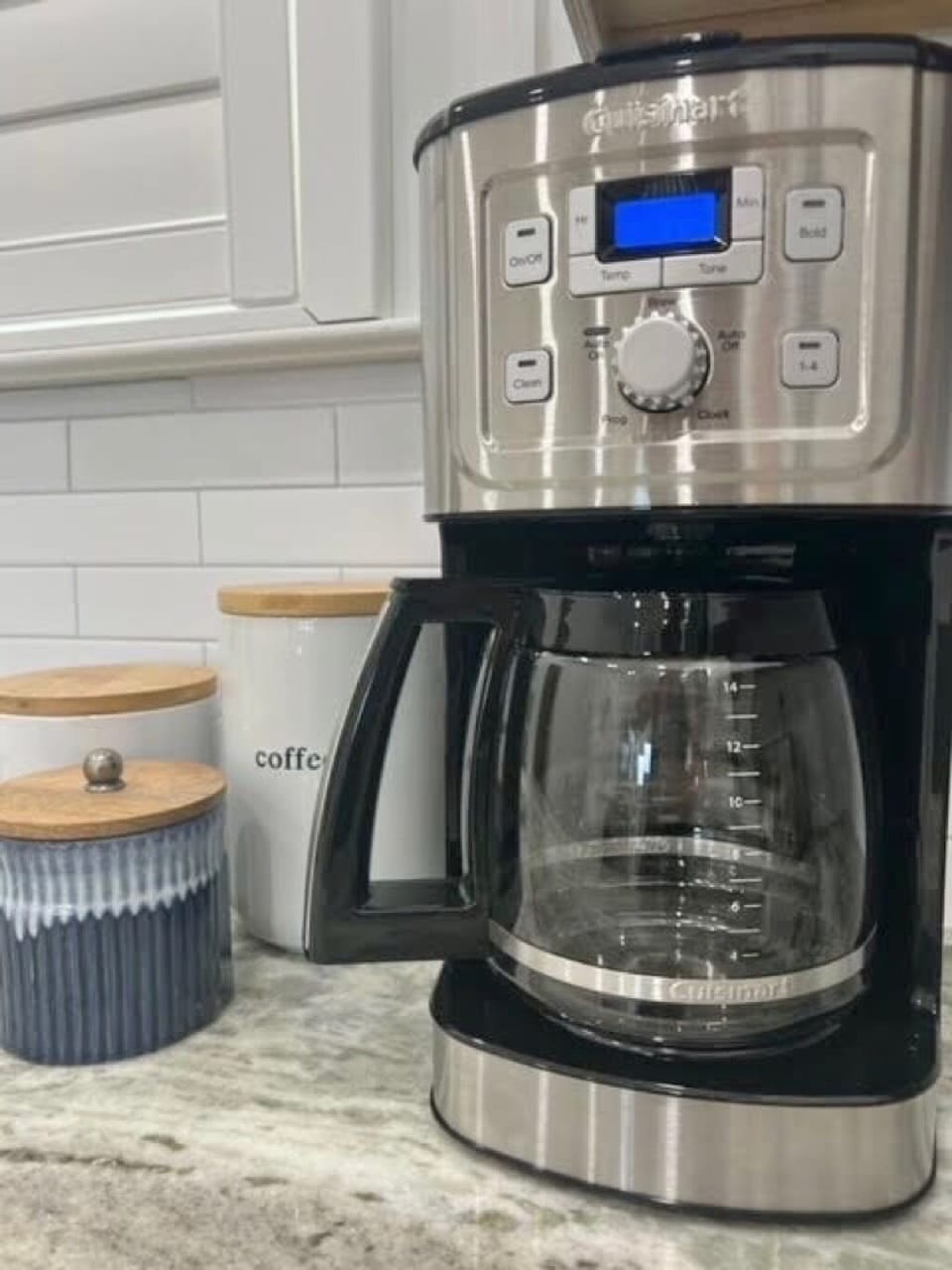 Indulge in freshly brewed coffee with our Cuisinart Coffee Maker & the works!