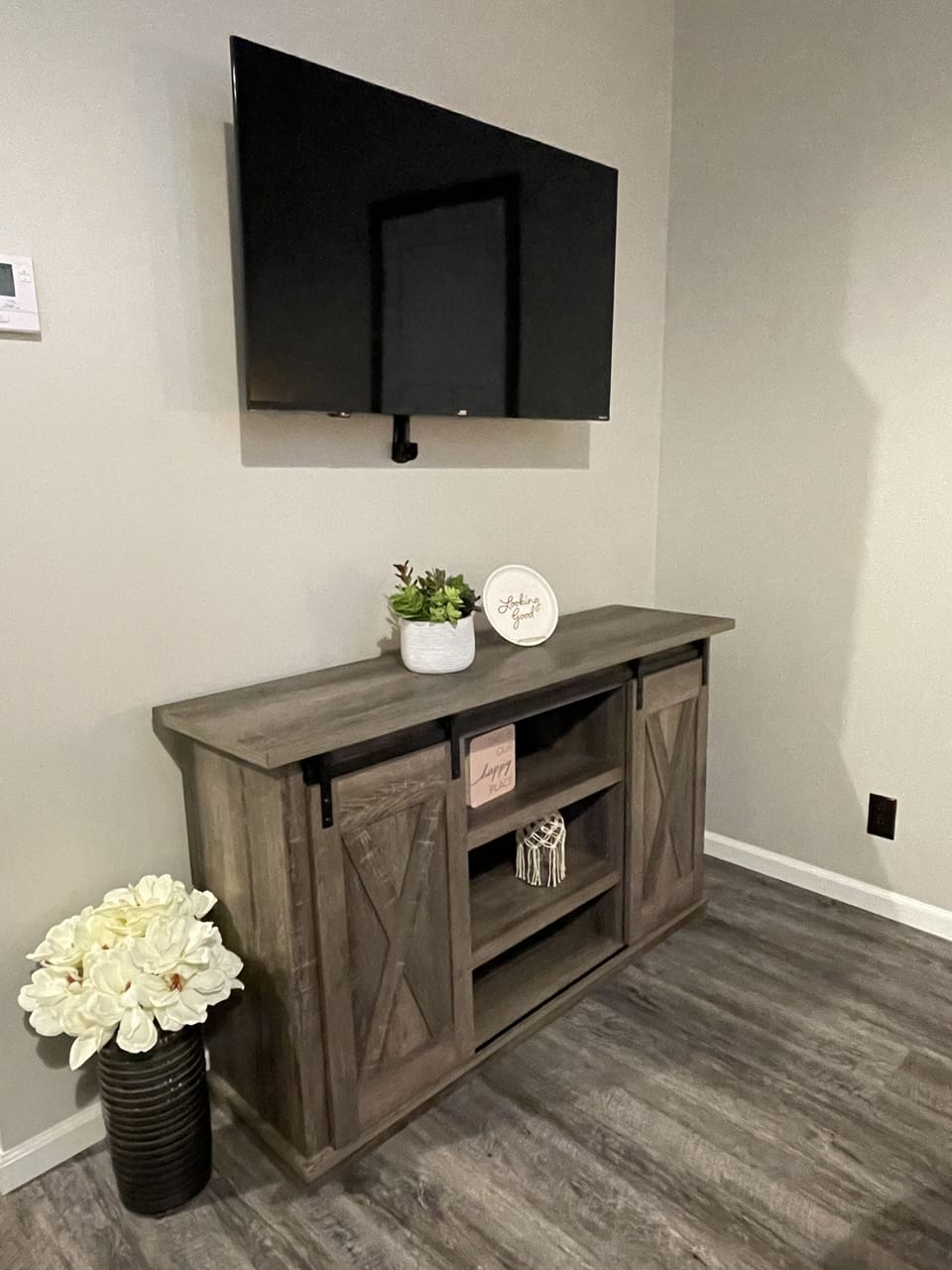 Storage under the smart TV