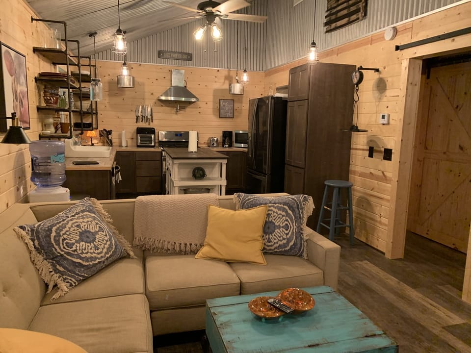 Open living room and kitchen