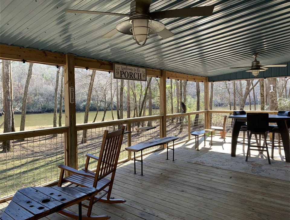 Large back deck overlooking the beautiful Tallapoosa